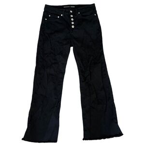 NEW MICHAEL KORS crop flared jeans Black size 4 Button Fly High Waist